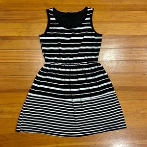 Lulus Doe & Rae Black & White Striped Dress - Size Medium